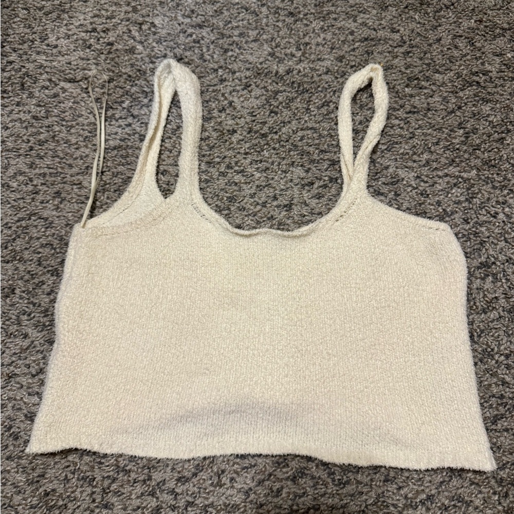 Elegant Beige Women's Knit Tank Top